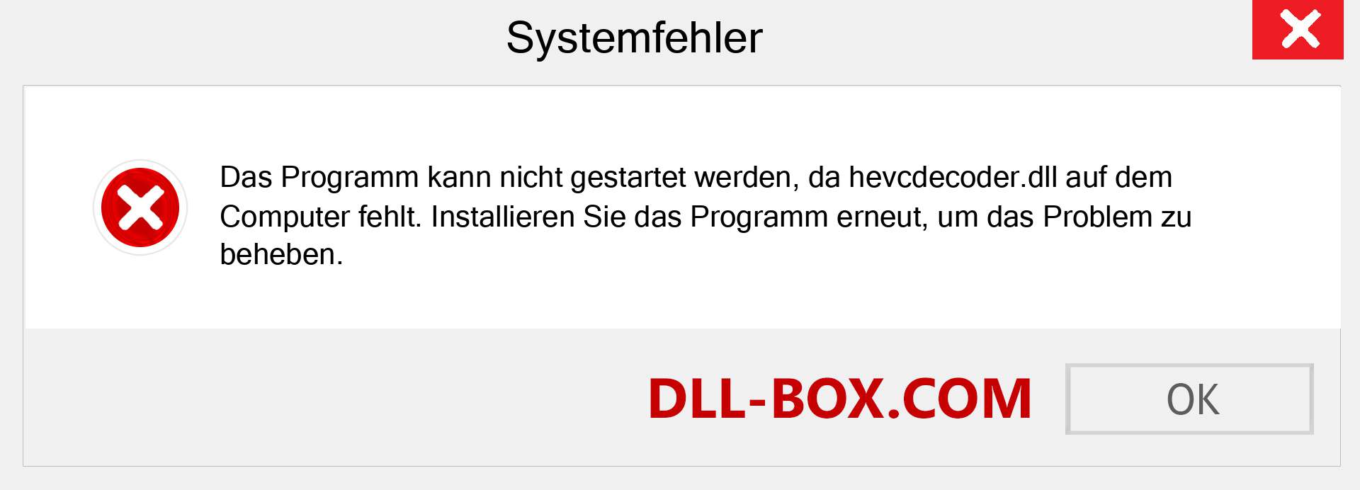 hevcdecoder.dll-Datei fehlt?. Download für Windows 7, 8, 10 - Fix hevcdecoder dll Missing Error unter Windows, Fotos, Bildern