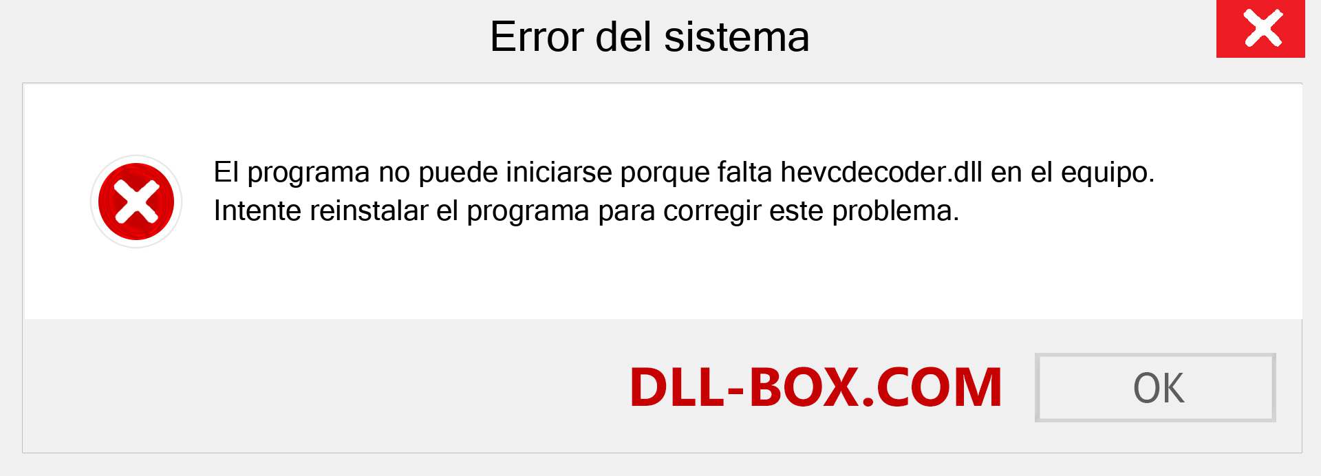 ¿Falta el archivo hevcdecoder.dll ?. Descargar para Windows 7, 8, 10 - Corregir hevcdecoder dll Missing Error en Windows, fotos, imágenes